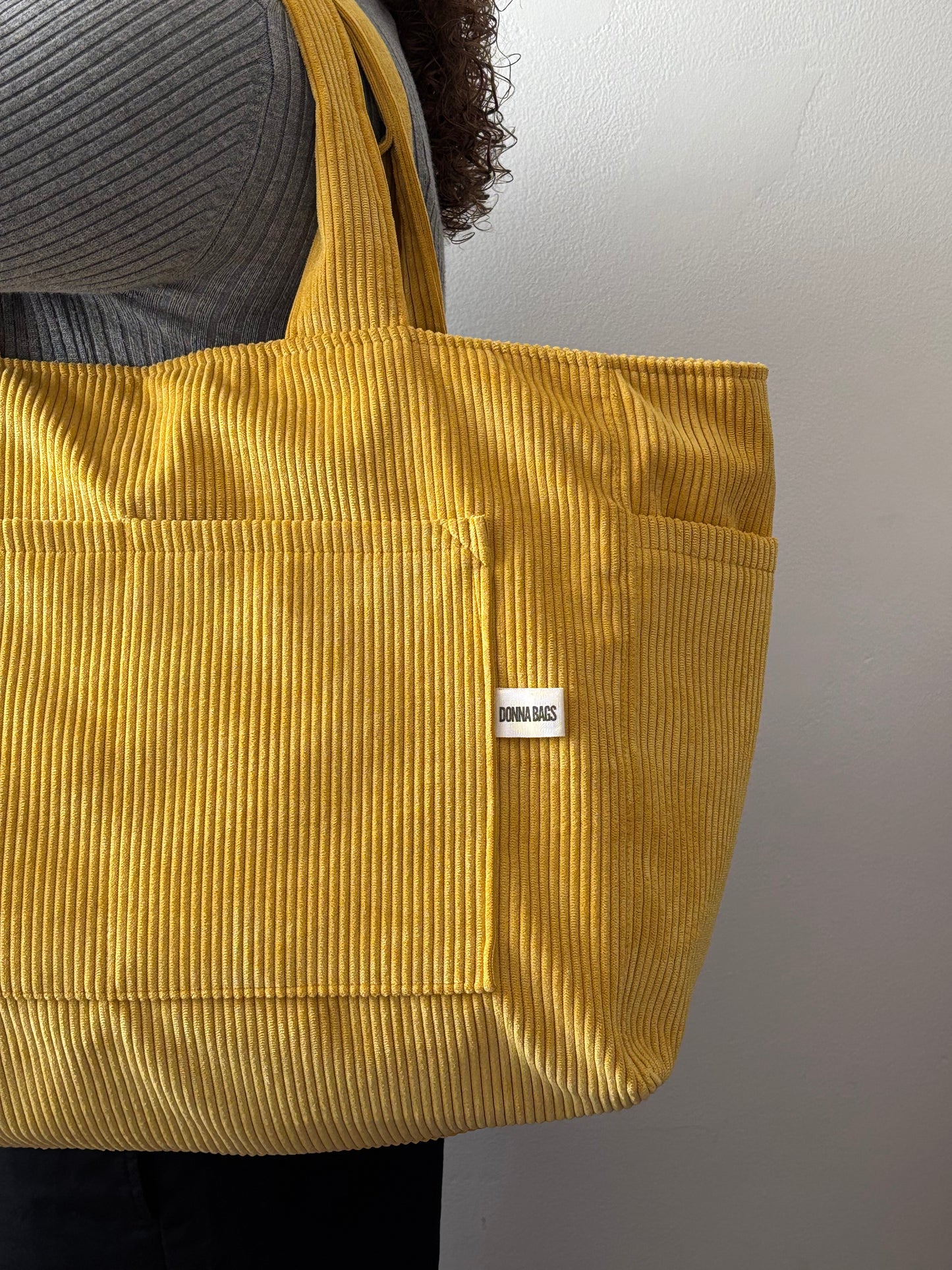 CRISTAL BAGS YELLOW CORDUROY