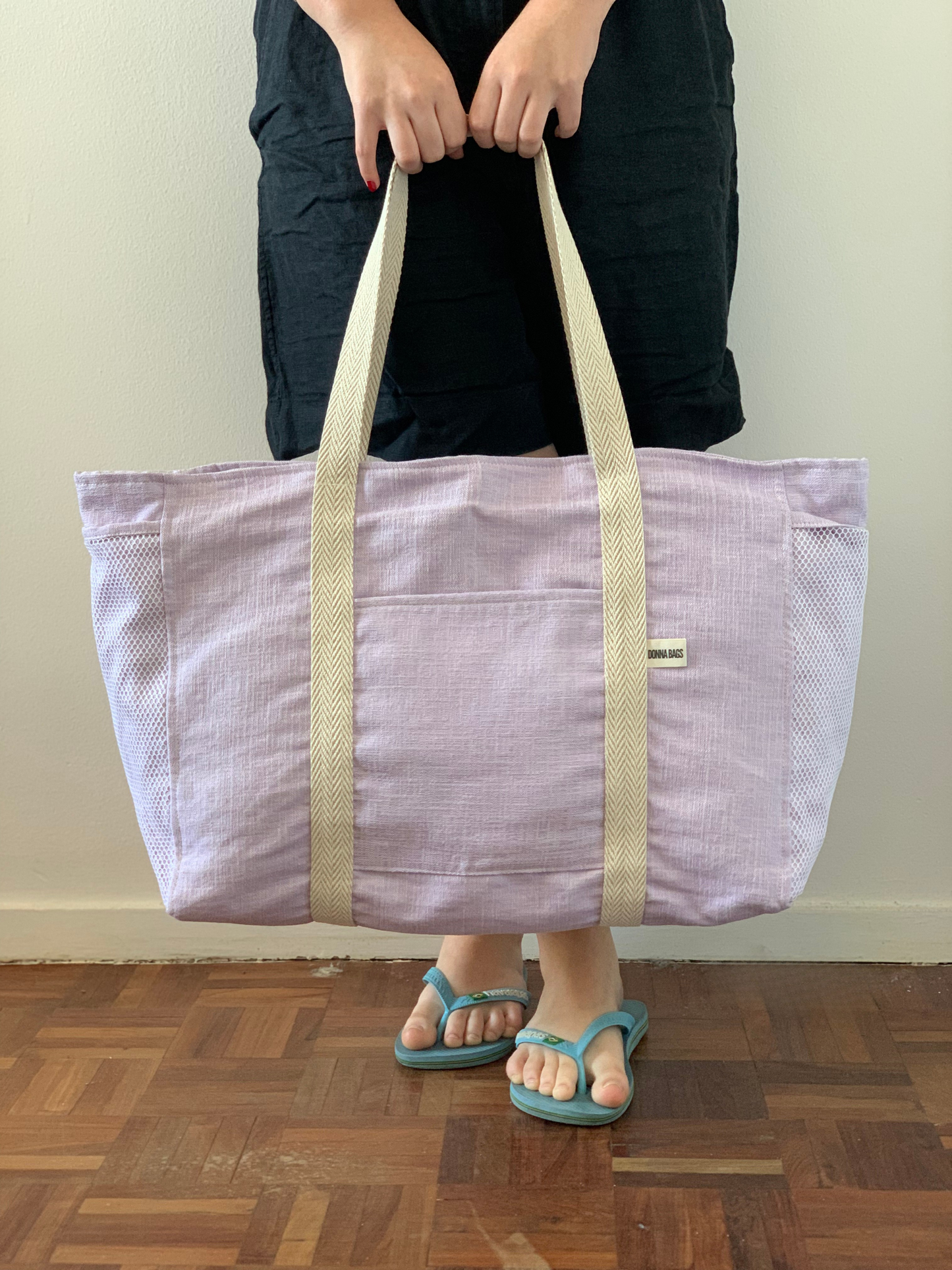 CRISTAL BAGS PURPLE COTTON