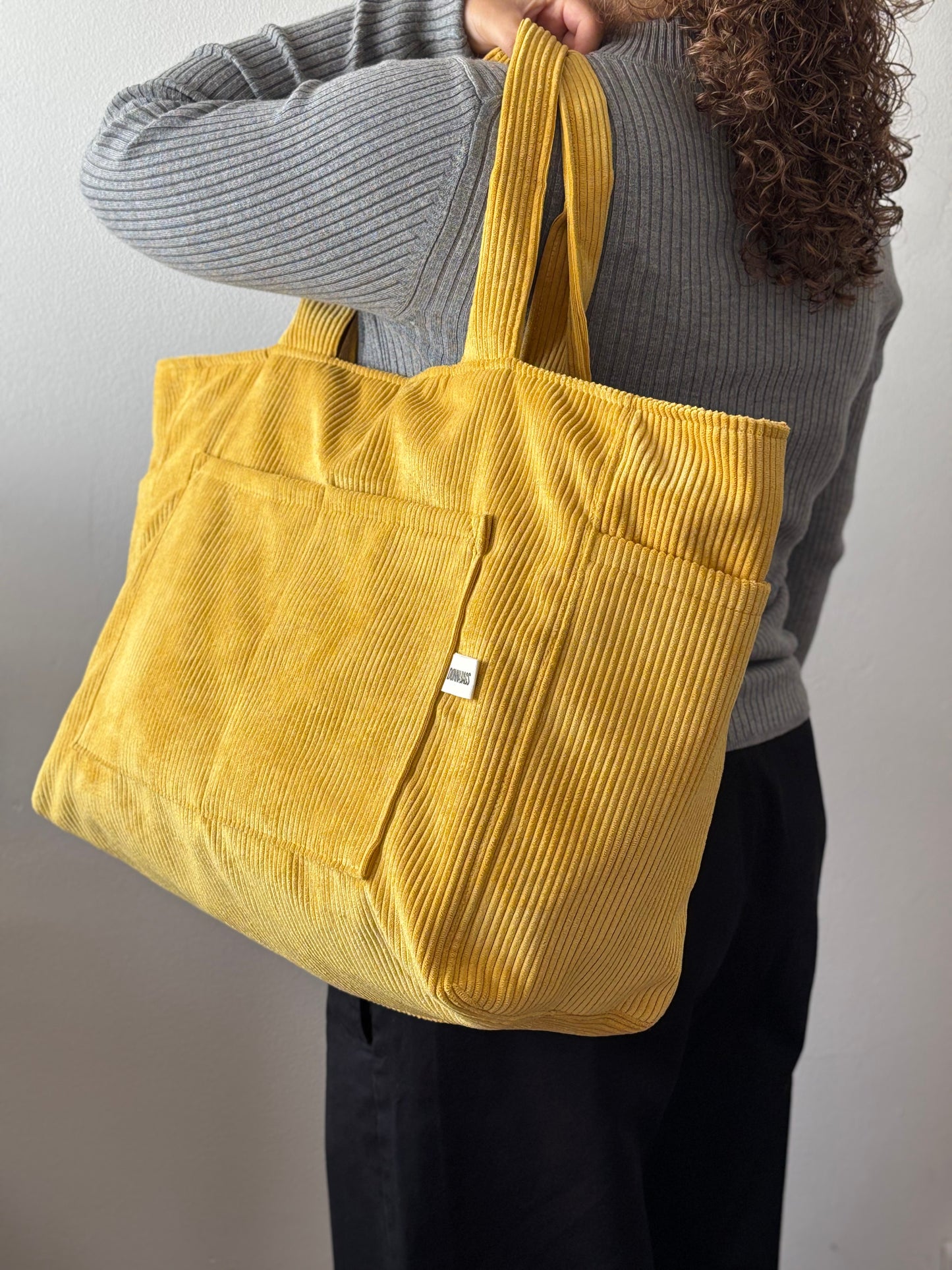 CRISTAL BAGS YELLOW CORDUROY