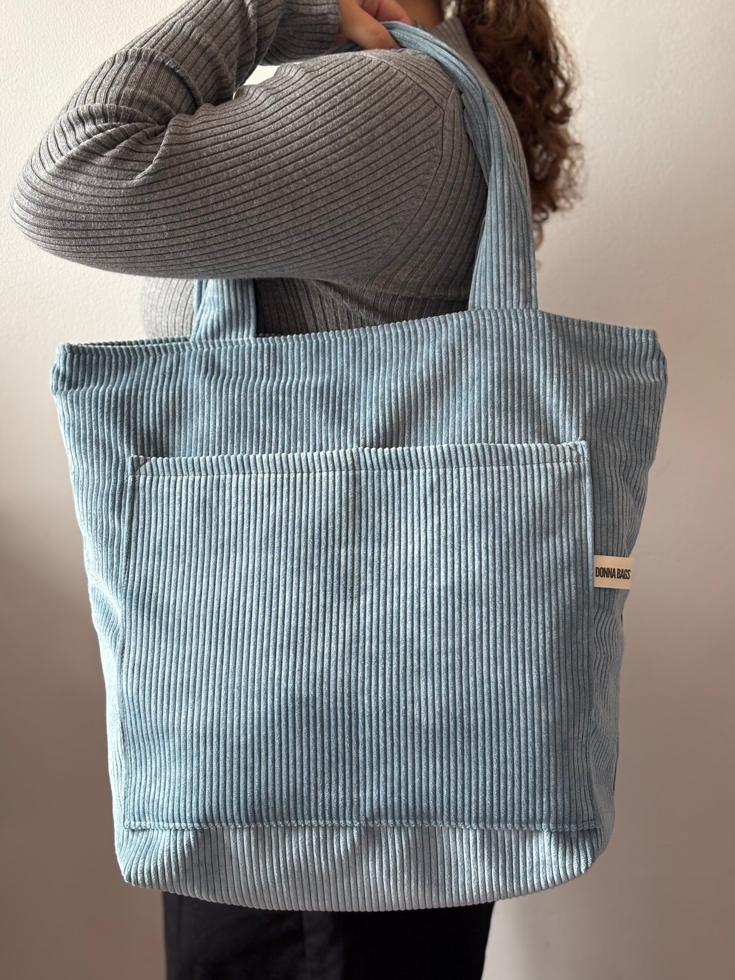 MILA BAGS LIGHT BLUE CORDUROY