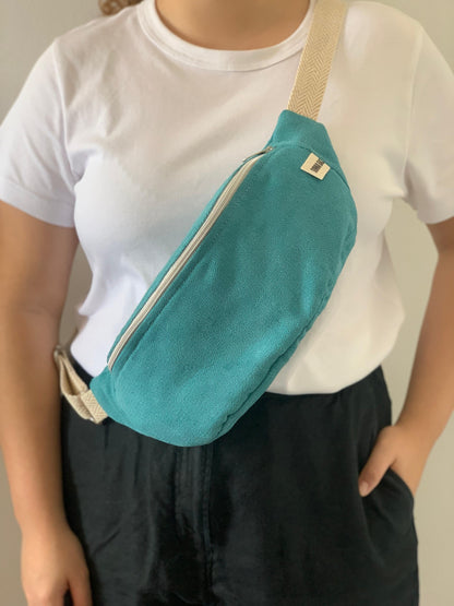 PALOMA BAGS RUSTIC VELVET TURQUOISE BLUE