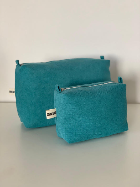 LIS BAGS RUSTIC VELVET TURQUOISE BLUE