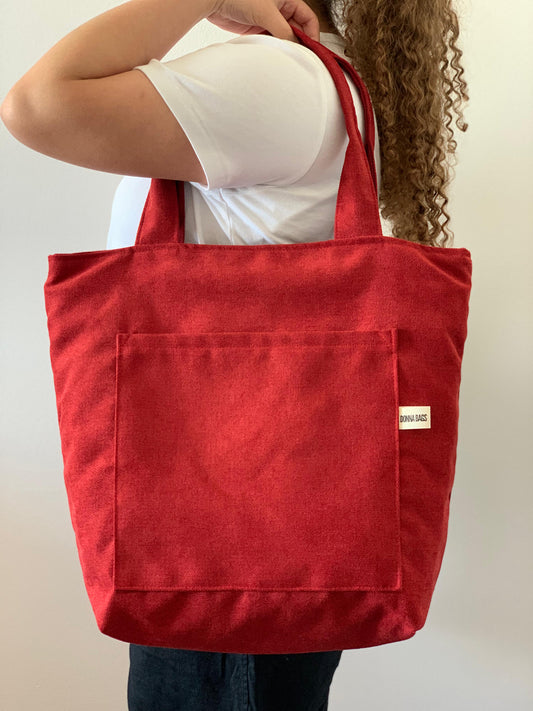 MILA BAGS RUSTIC VELVET RED