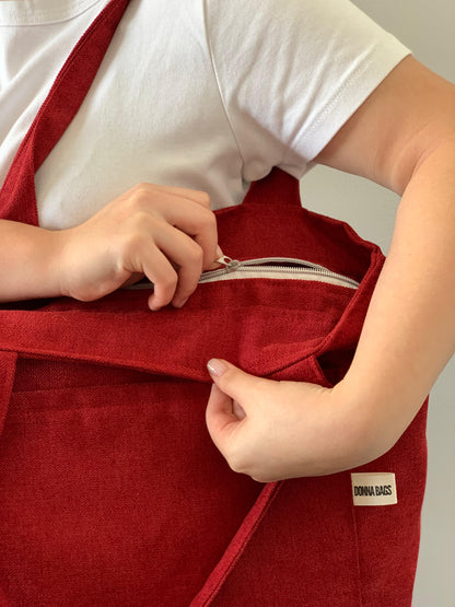 MILA BAGS RUSTIC VELVET RED