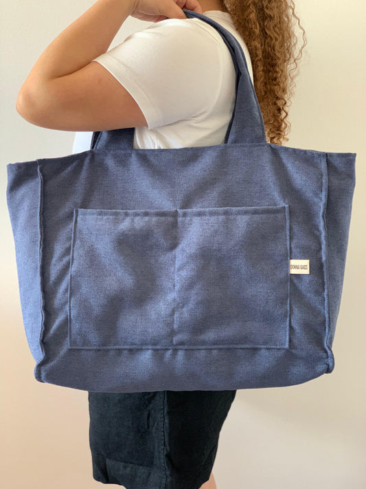 CRISTAL BAGS RUSTIC VELVET NAVY BLUE