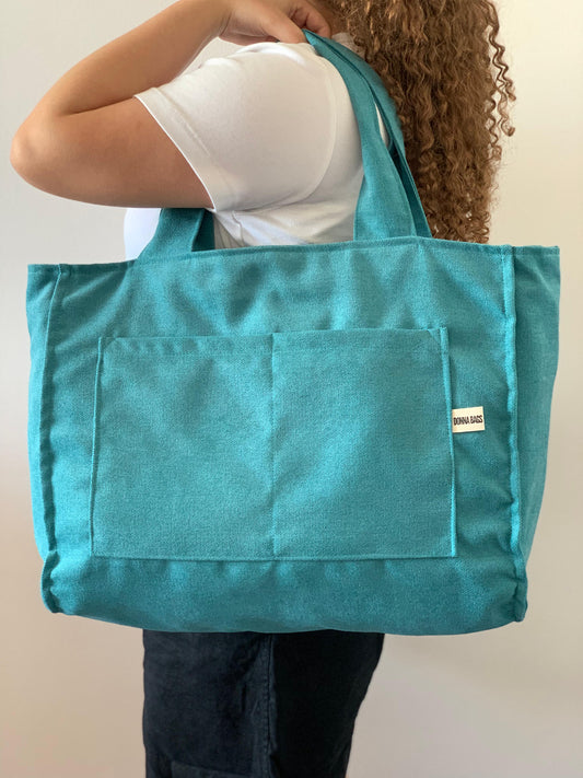 CRISTAL BAGS RUSTIC VELVET TURQUOISE BLUE