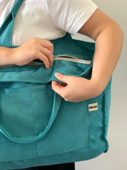CRISTAL BAGS RUSTIC VELVET TURQUOISE BLUE