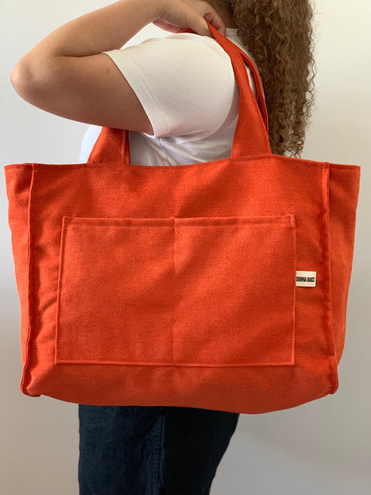 CRISTAL BAGS RUSTIC VELVET ORANGE