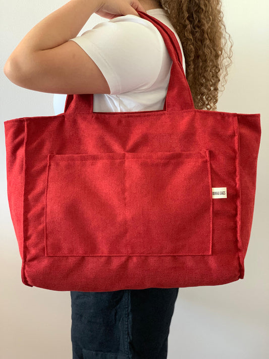 CRISTAL BAGS RUSTIC VELVET RED