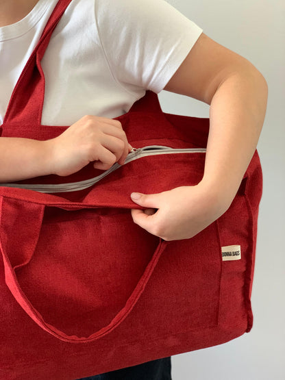 CRISTAL BAGS RUSTIC VELVET RED