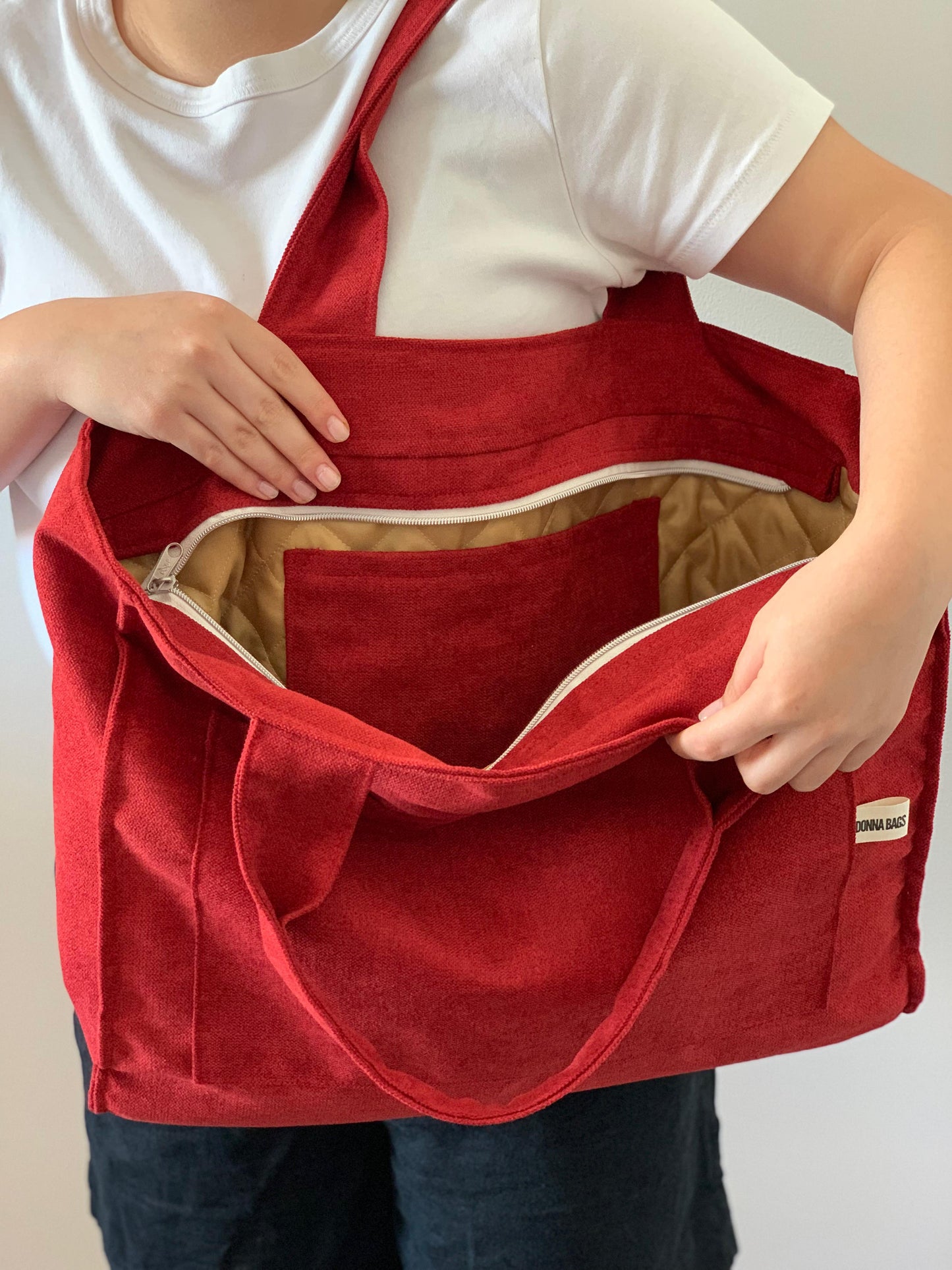 CRISTAL BAGS RUSTIC VELVET RED