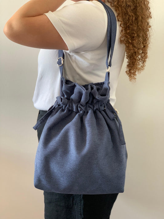 CAROL BAGS RUSTIC VELVET NAVY BLUE