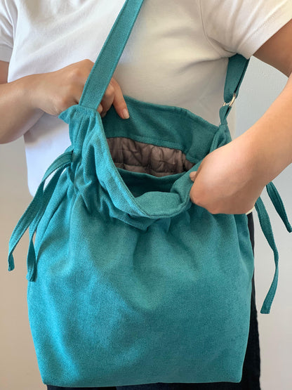 CAROL BAGS RUSTIC VELVET TURQUOISE BLUE