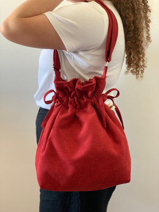 CAROL BAGS RUSTIC VELVET RED