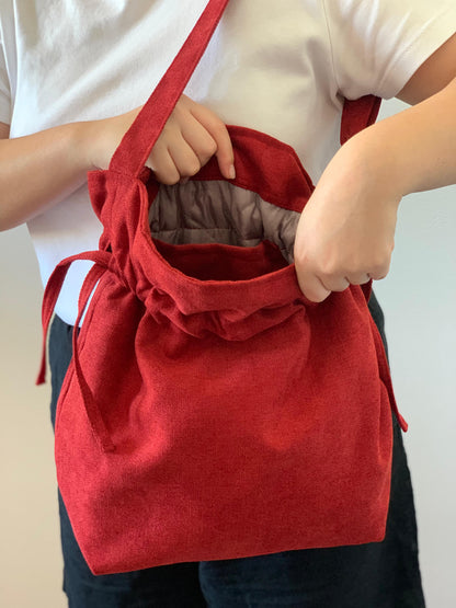 CAROL BAGS RUSTIC VELVET RED