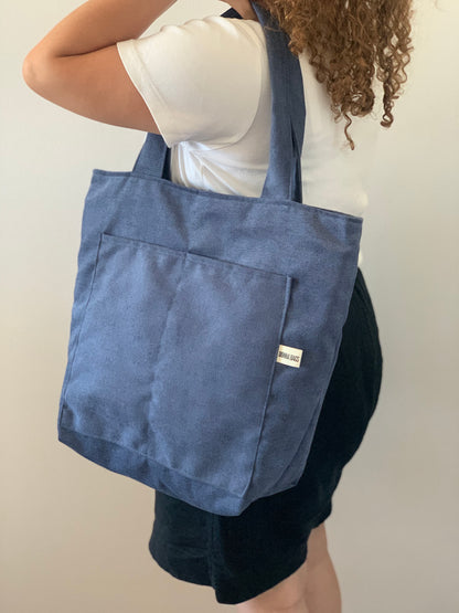 MILA BAGS RUSTIC VELVET NAVY BLUE