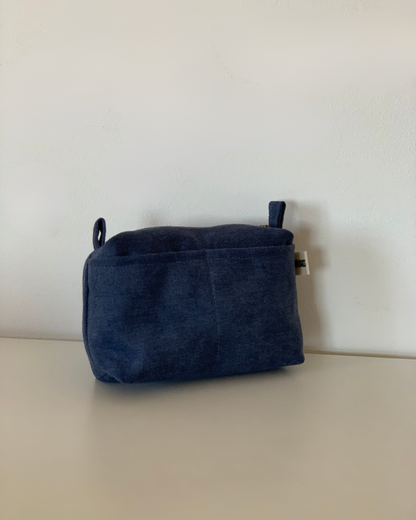 LIS BAGS RUSTIC VELVET NAVY BLUE