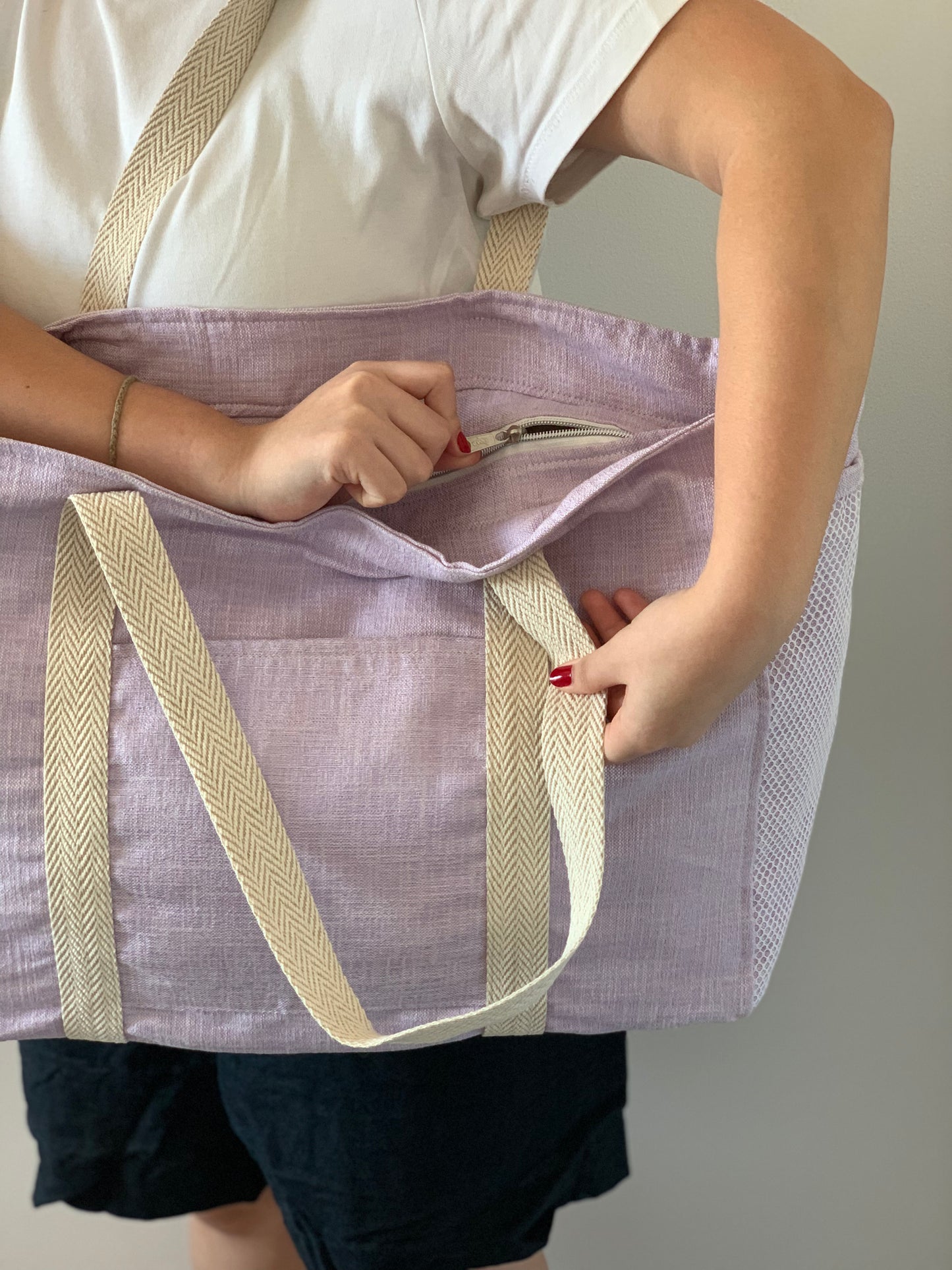 CRISTAL BAGS PURPLE COTTON