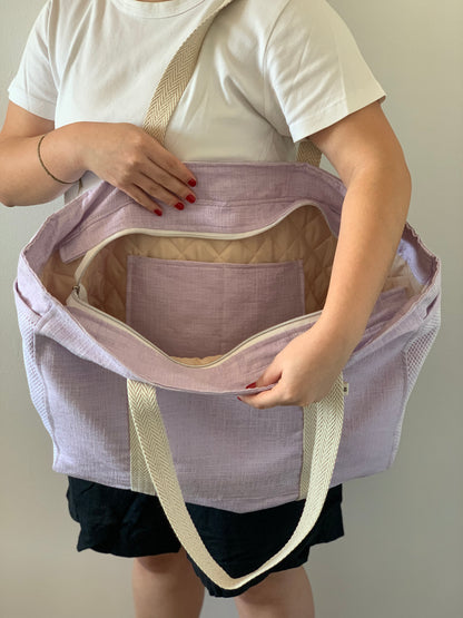 CRISTAL BAGS PURPLE COTTON