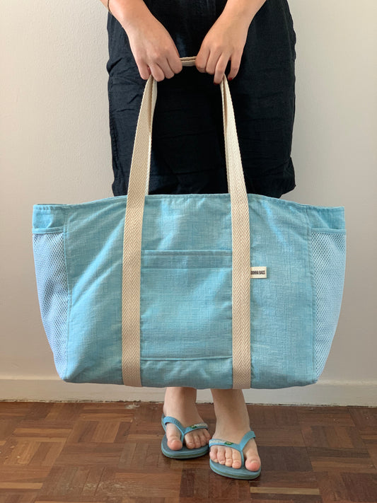 CRISTAL BAGS BLUE COTTON