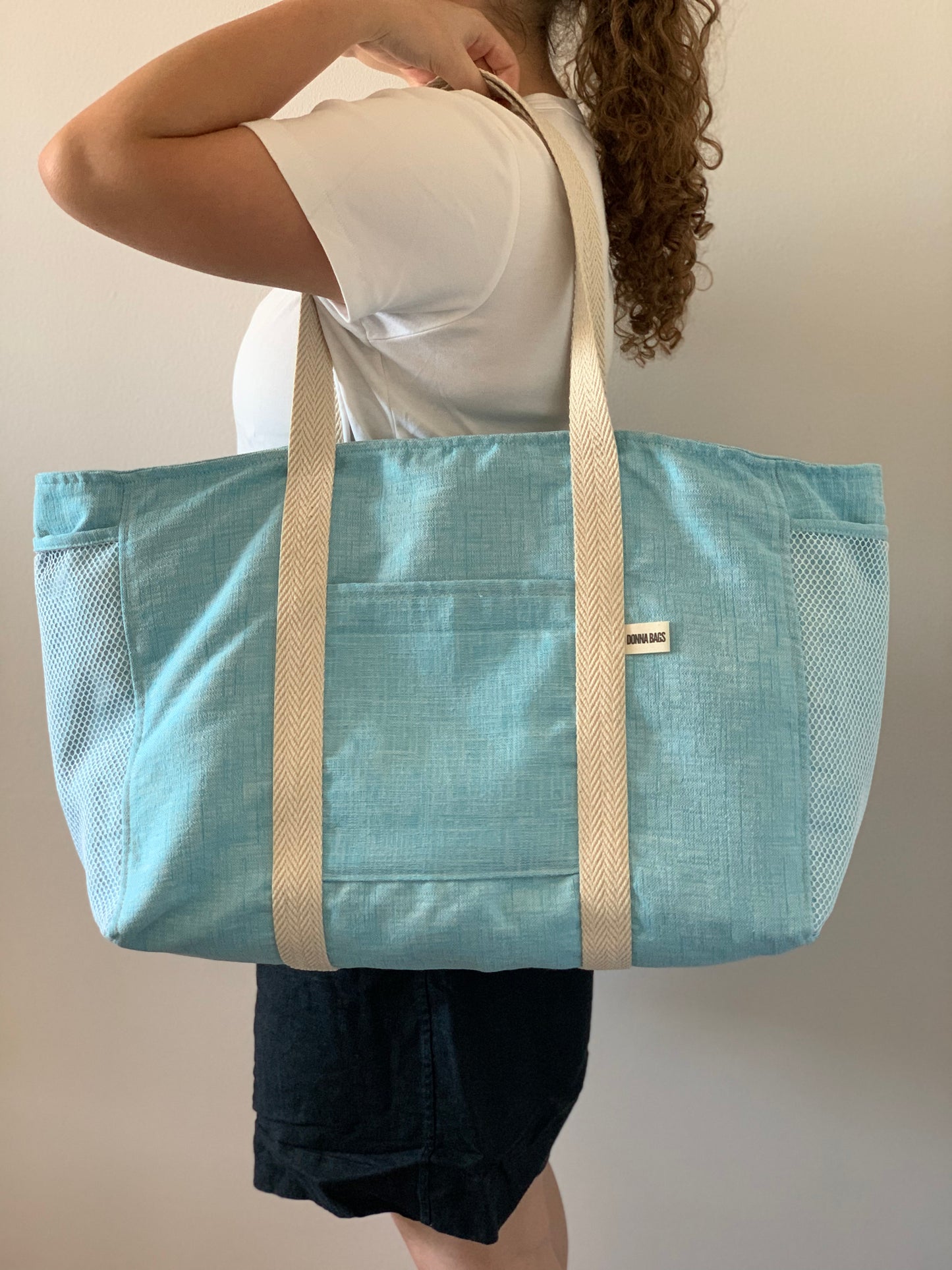 CRISTAL BAGS BLUE COTTON