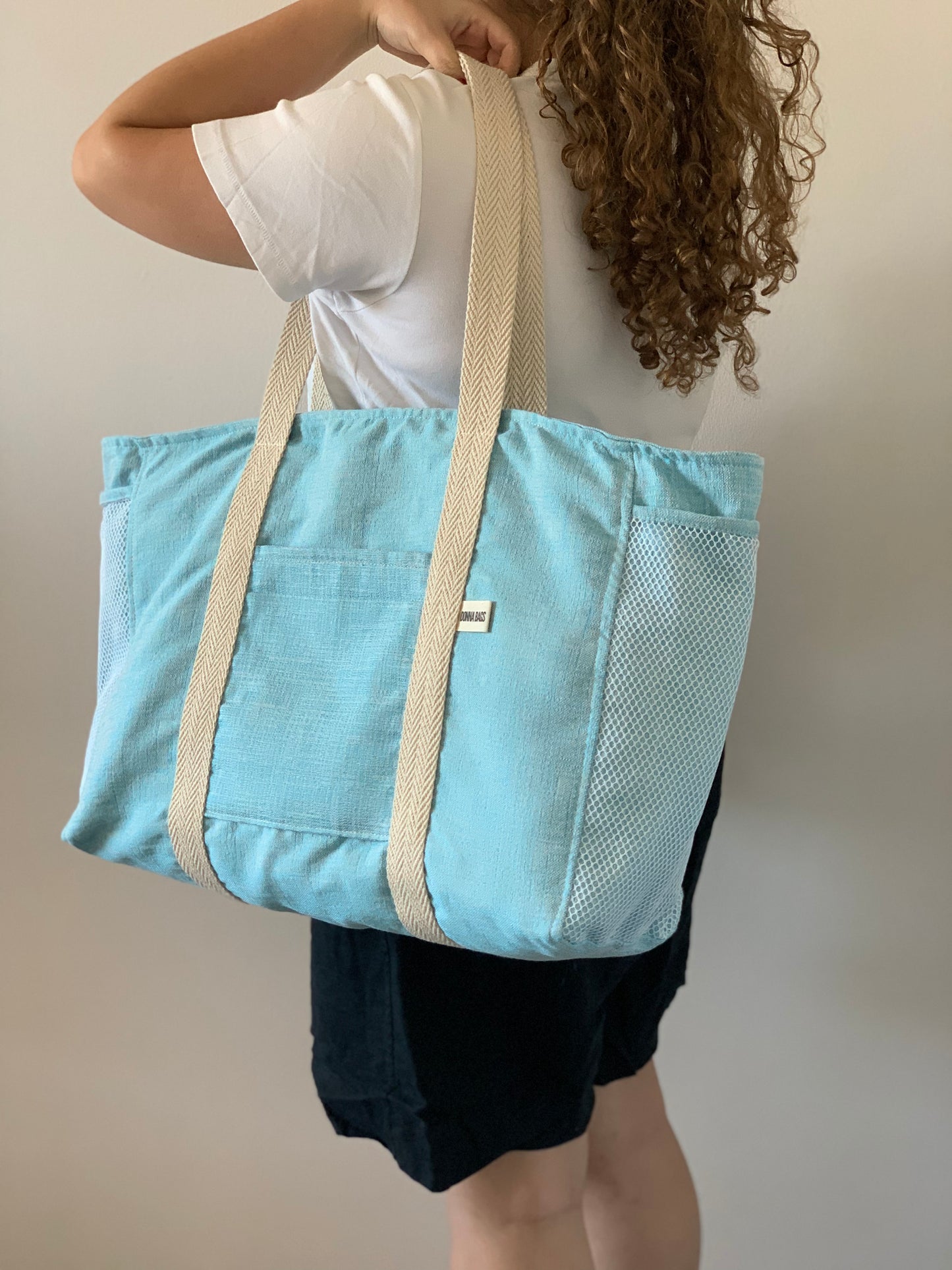 CRISTAL BAGS BLUE COTTON