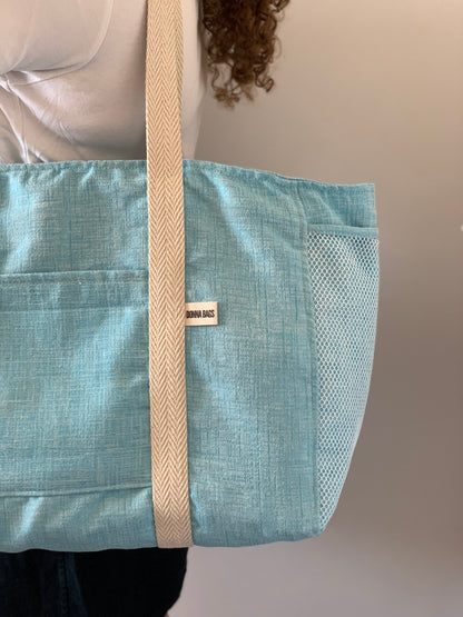 CRISTAL BAGS BLUE COTTON