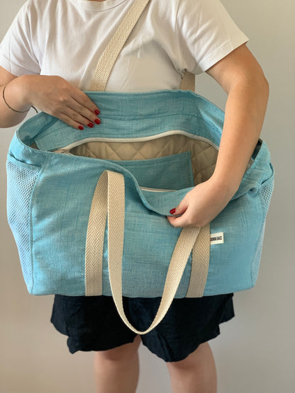 CRISTAL BAGS BLUE COTTON