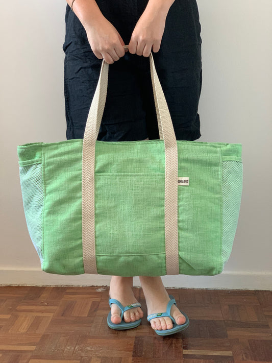 CRISTAL BAGS GREEN COTTON