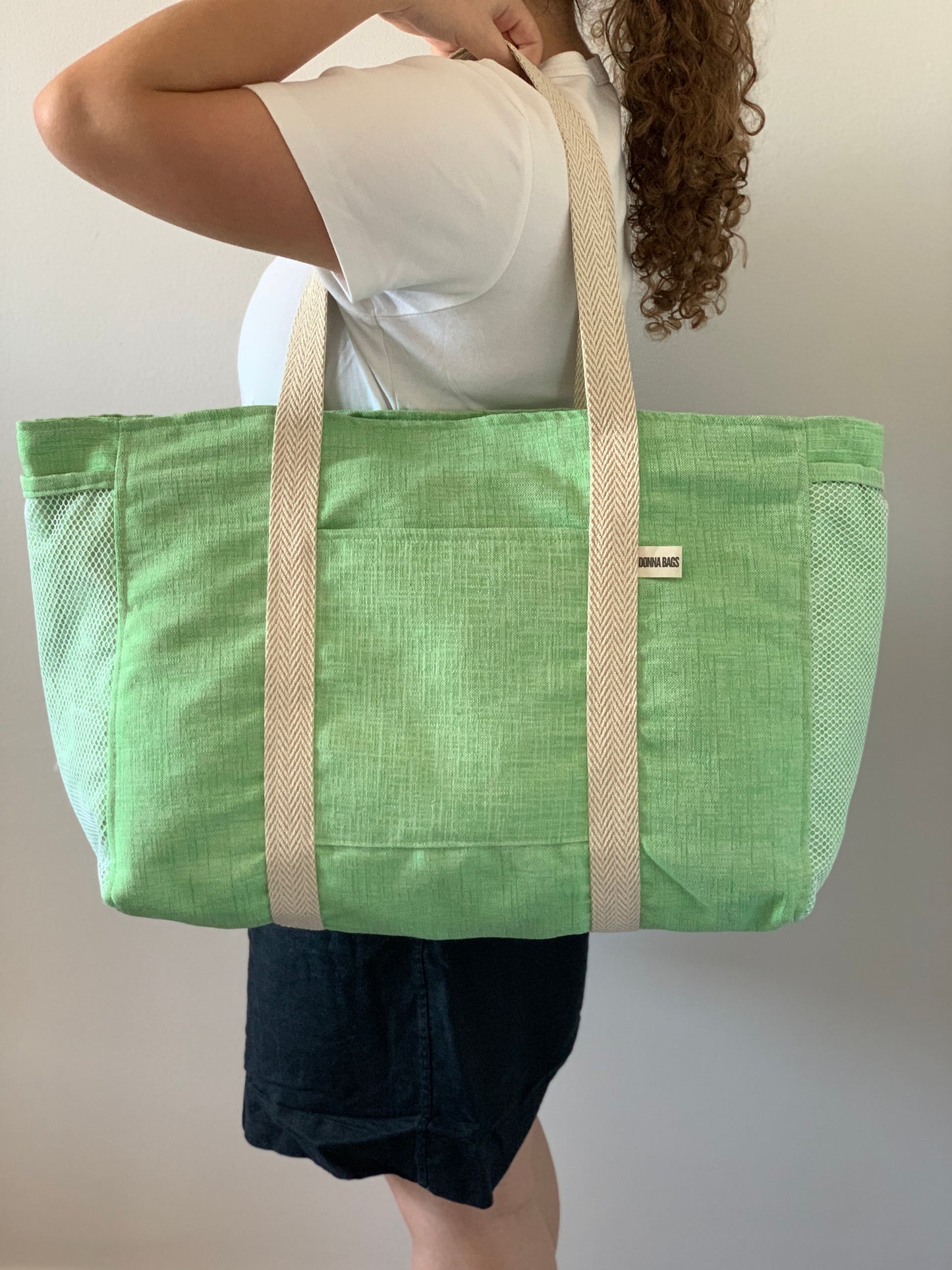 CRISTAL BAGS GREEN COTTON