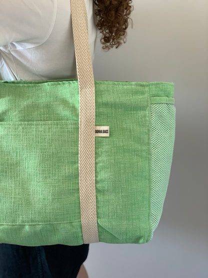 CRISTAL BAGS GREEN COTTON