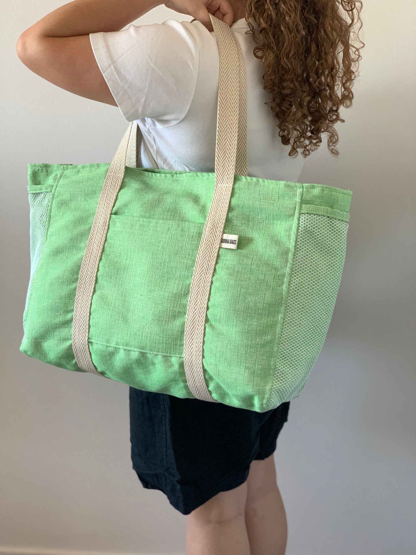 CRISTAL BAGS GREEN COTTON