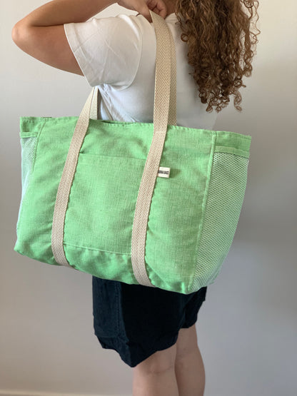 CRISTAL BAGS GREEN COTTON