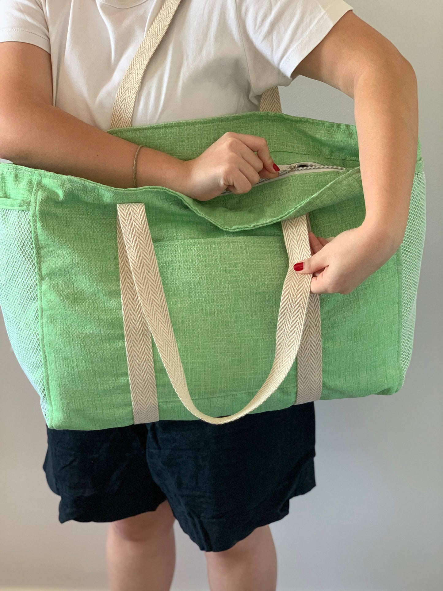 CRISTAL BAGS GREEN COTTON