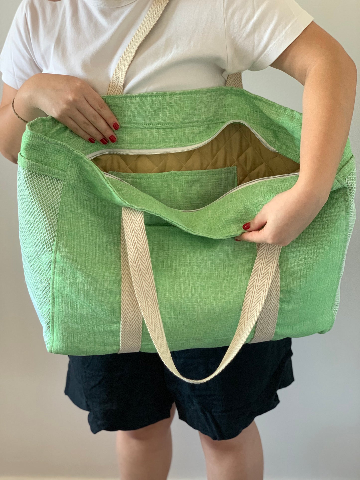CRISTAL BAGS GREEN COTTON