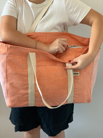 CRISTAL BAGS ORANGE COTTON