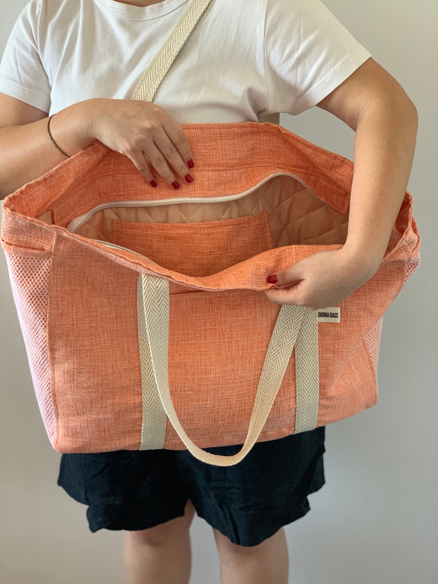 CRISTAL BAGS ORANGE COTTON