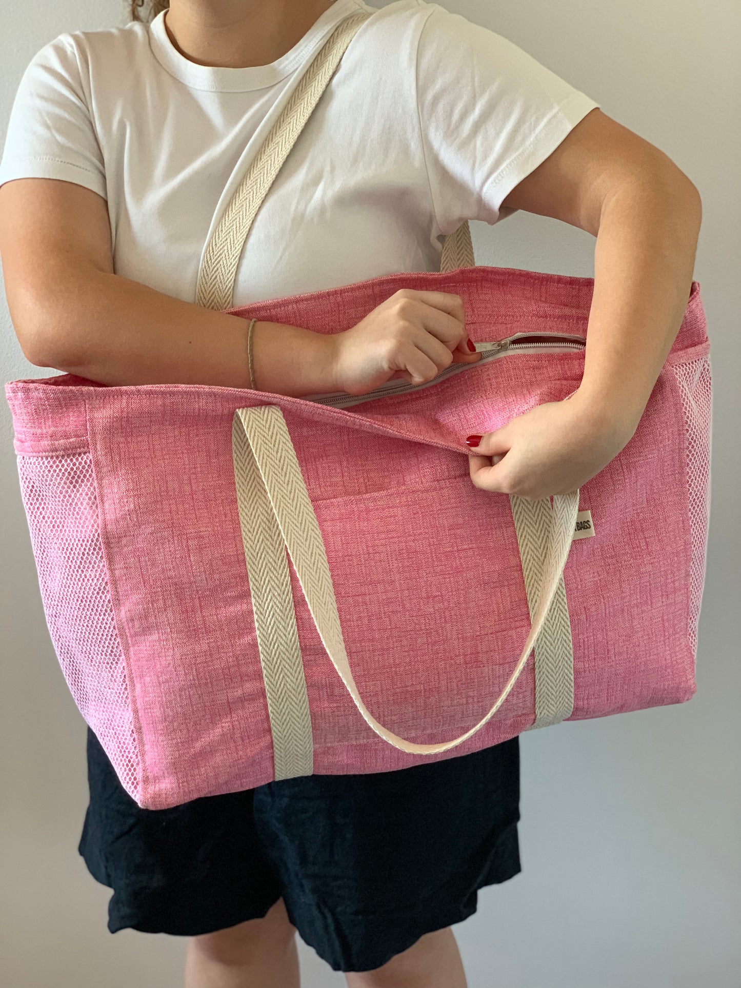 CRISTAL BAGS PINK COTTON