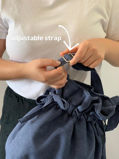 CAROL BAGS RUSTIC VELVET NAVY BLUE