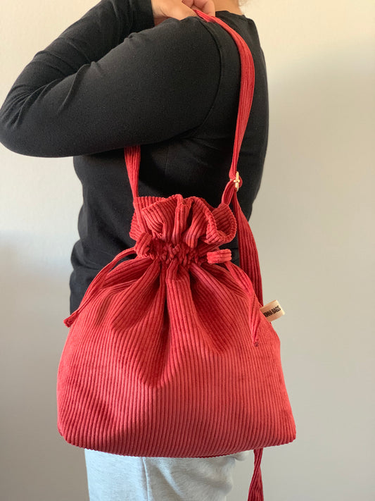 CAROL BAGS RED CORDUROY
