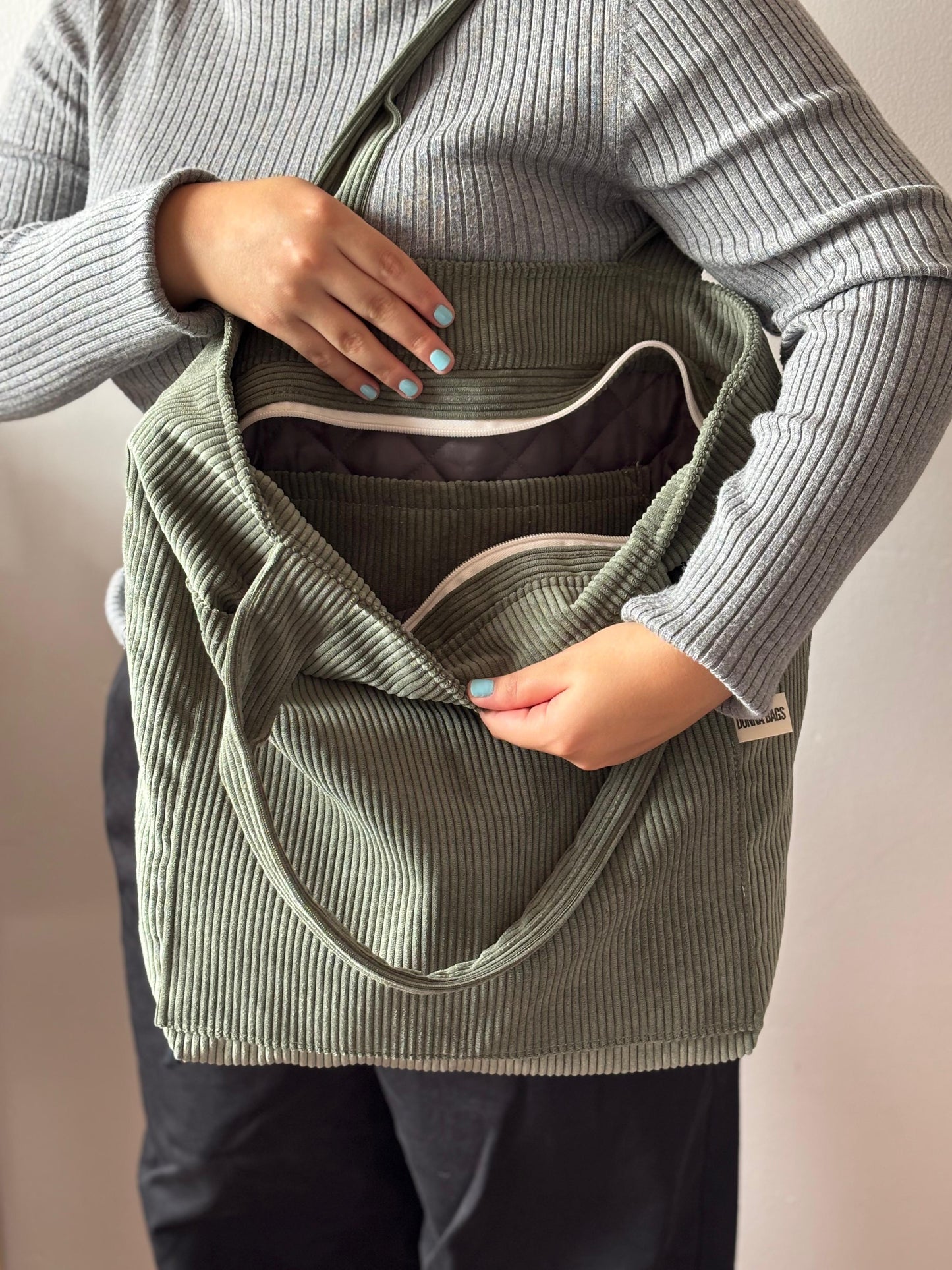 MILA BAGS DRY GREEN CORDUROY