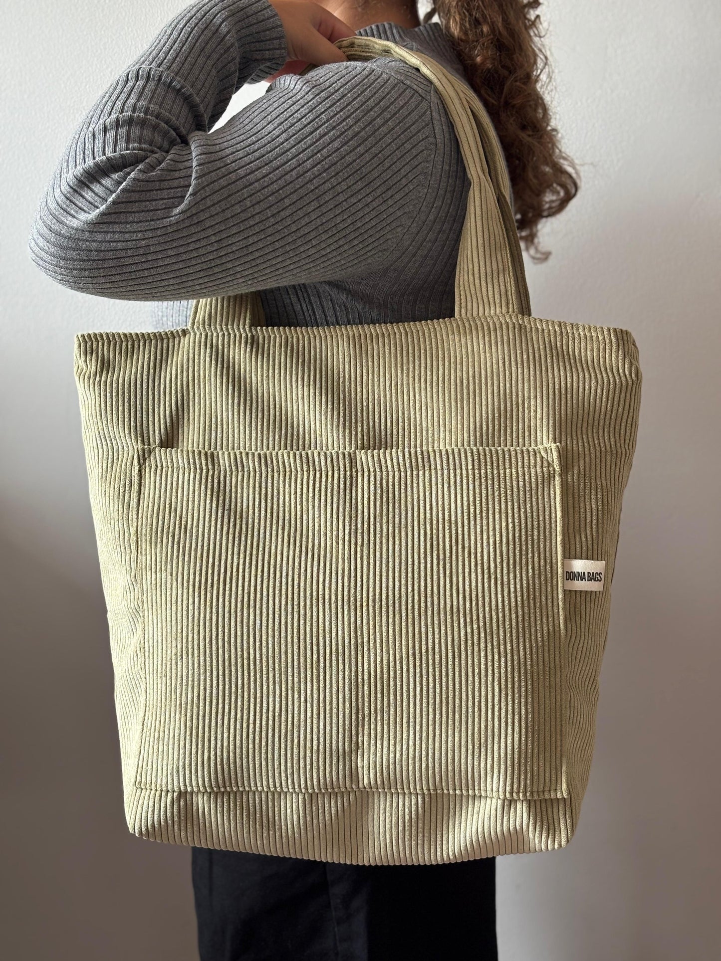 MILA BAGS LIGHT GREEN CORDUROY