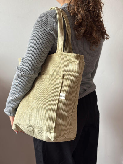 MILA BAGS LIGHT GREEN CORDUROY