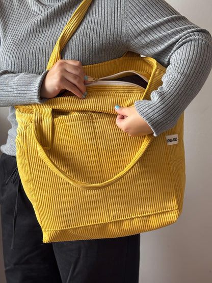 MILA BAGS YELLOW CORDUROY
