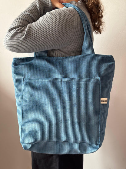 MILA BAGS ROYAL BLUE CORDUROY