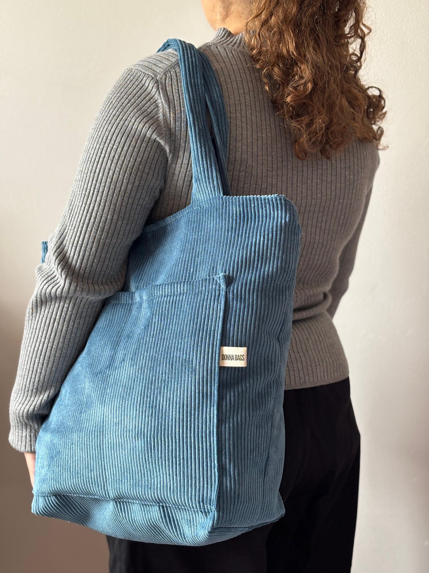 MILA BAGS ROYAL BLUE CORDUROY