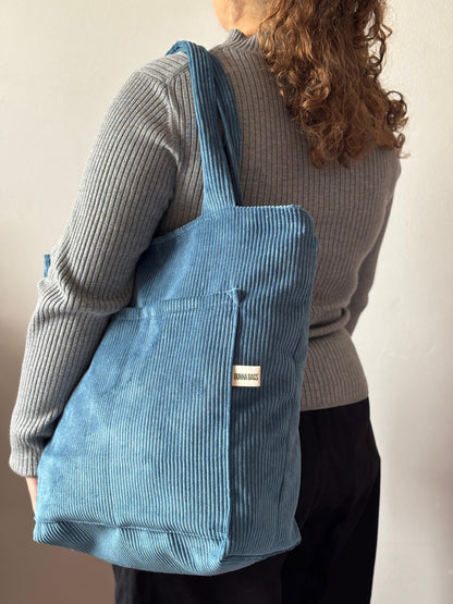 MILA BAGS ROYAL BLUE CORDUROY
