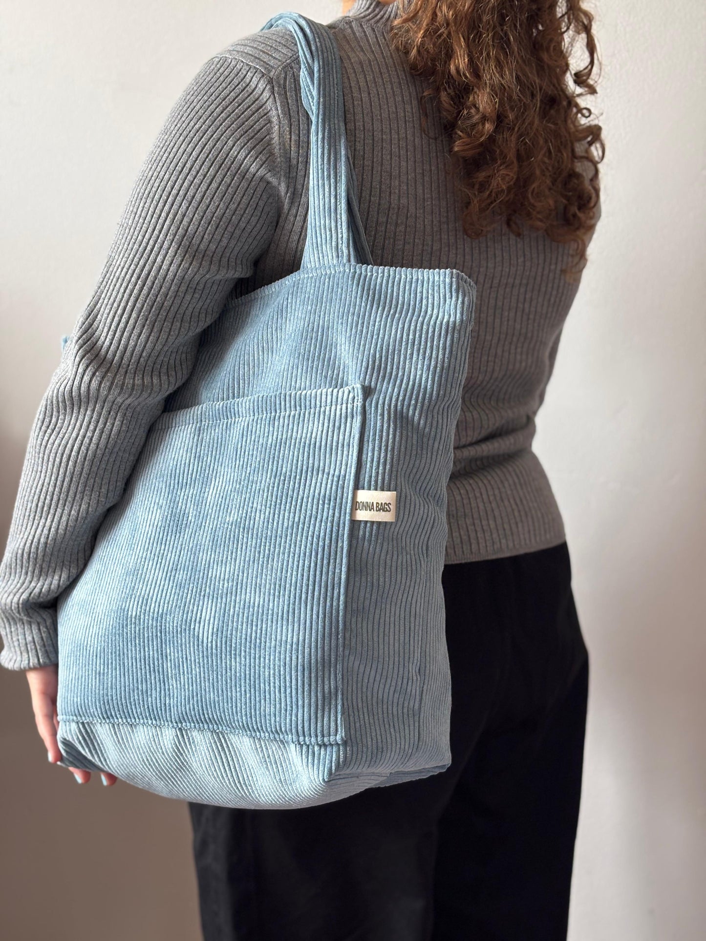 MILA BAGS LIGHT BLUE CORDUROY