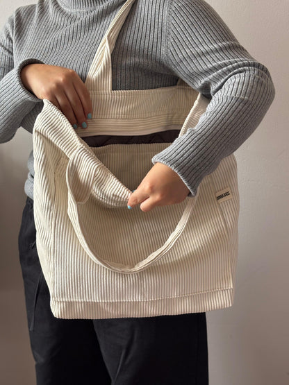 MILA BAGS OFF WHITE CORDUROY