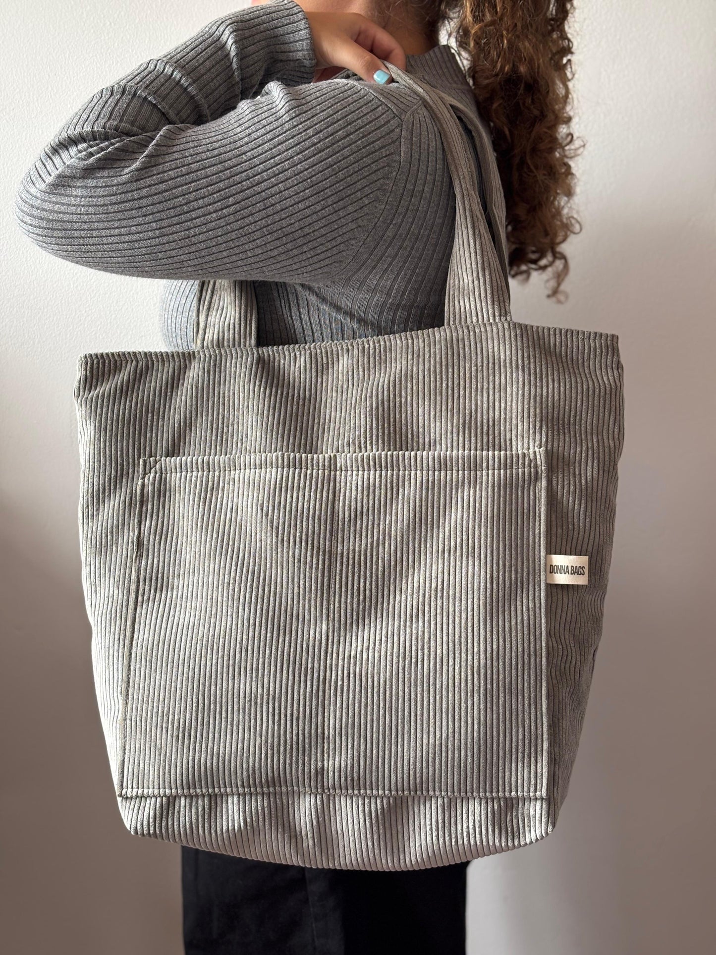 MILA BAGS GRAY CORDUROY